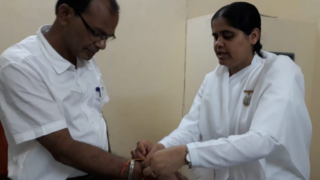 Dy. Director of Mines,Rourkela Shri Viswanath Mahanta tied Rakhi By BK Sweta